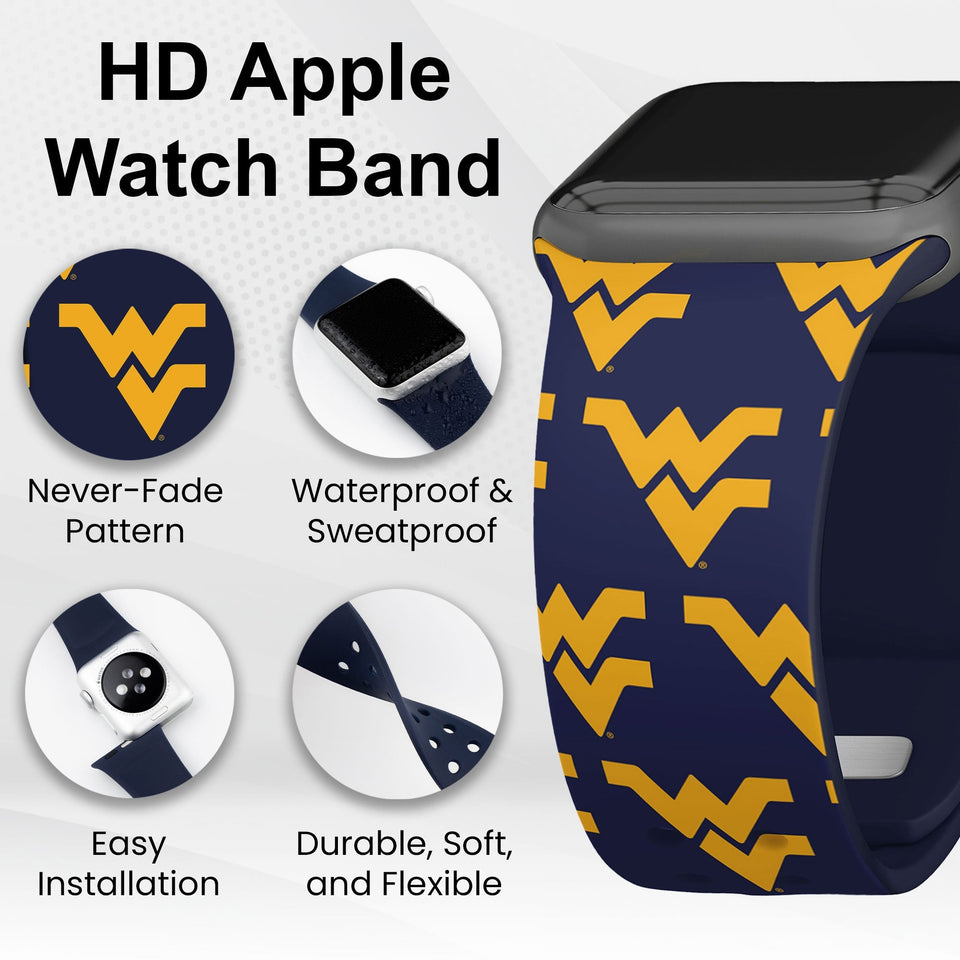 West Virginia Mountaineers HD Apple Watch Band - Wear with style