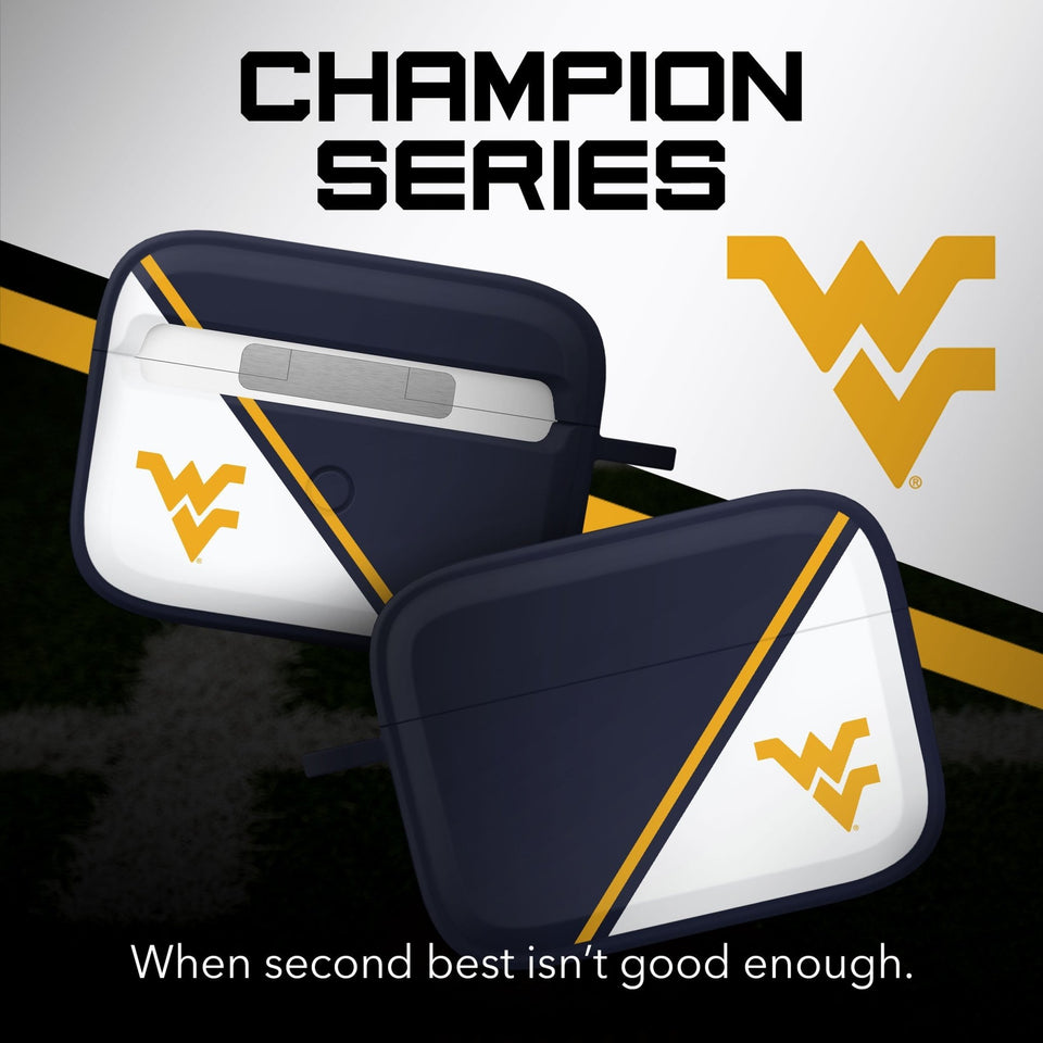 West Virginia Mountaineers HDX Champion Series Apple AirPods Pro 1 & 2 Case Cover - Wear with style