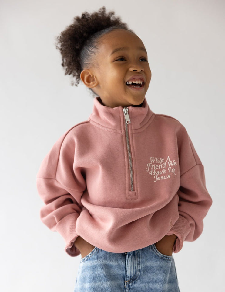 What a Friend in Jesus Kids Half - Zip - Wear with style