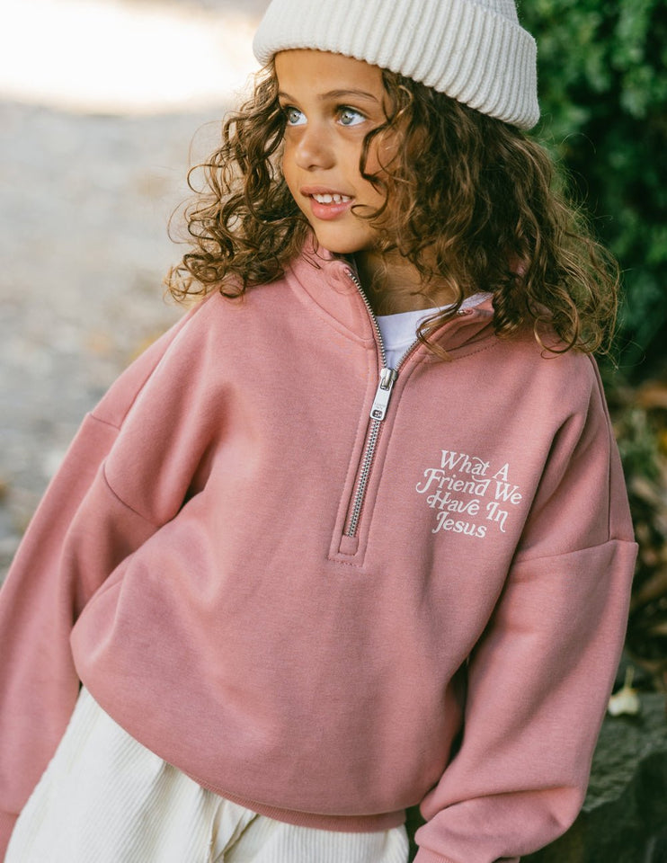 What a Friend in Jesus Kids Half - Zip - Wear with style