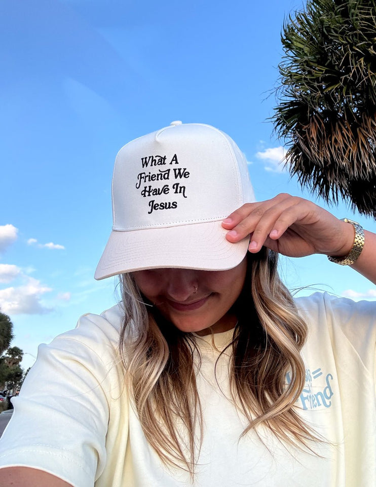 What a Friend in Jesus Trucker Hat - Wear with style