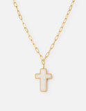 White Enamel Cross Necklace - Wear with style
