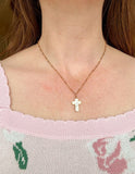 White Enamel Cross Necklace - Wear with style