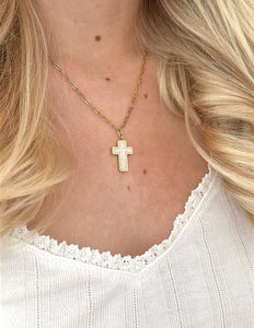White Enamel Cross Necklace - Wear with style