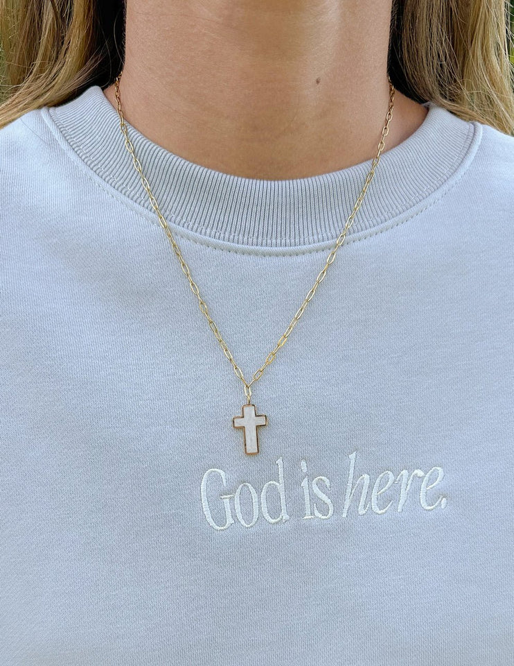 White Enamel Cross Necklace - Wear with style