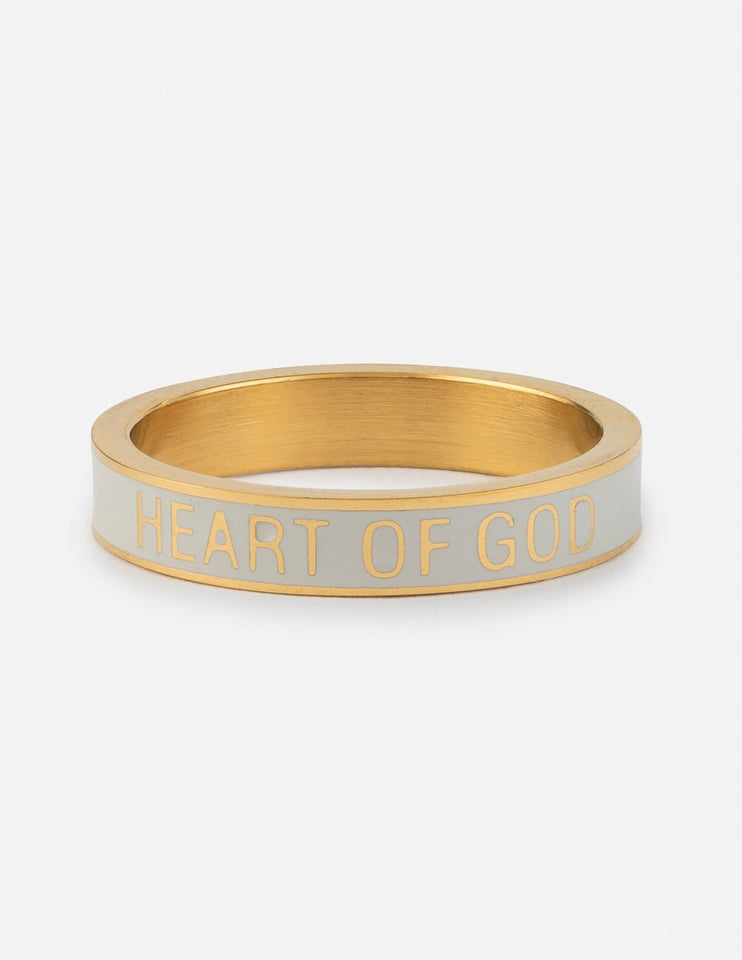White Enamel Heart of God Ring - Wear with style