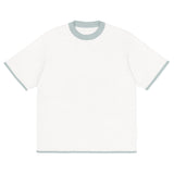 White Powder with Blue Trim Knitted classic tee - Wear with style