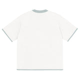 White Powder with Blue Trim Knitted classic tee - Wear with style