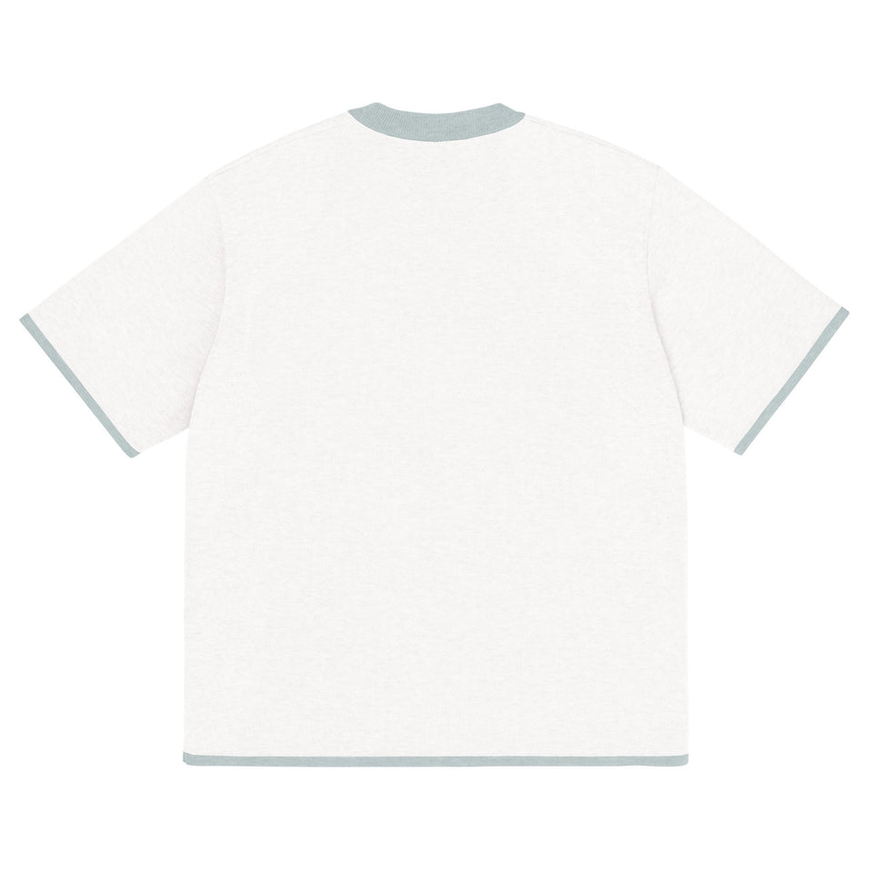 White Powder with Blue Trim Knitted classic tee - Wear with style