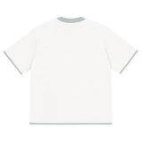White Powder with Blue Trim Knitted classic tee - Wear with style