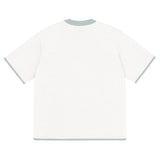 White Powder with Blue Trim Knitted classic tee - Wear with style