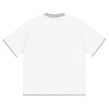 White Powder with Blue Trim Knitted classic tee - Wear with style