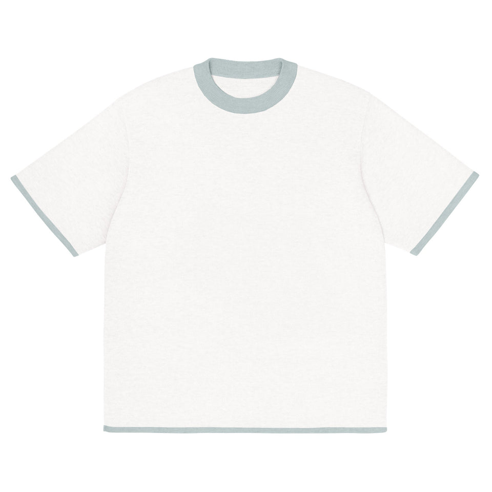 White Powder with Blue Trim Knitted classic tee - Wear with style