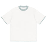 White Powder with Blue Trim Knitted classic tee - Wear with style