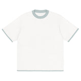 White Powder with Blue Trim Knitted classic tee - Wear with style