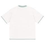White Powder with Blue Trim Knitted classic tee - Wear with style