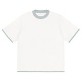 White Powder with Blue Trim Knitted classic tee - Wear with style