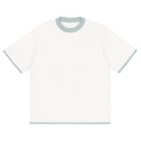 White Powder with Blue Trim Knitted classic tee - Wear with style