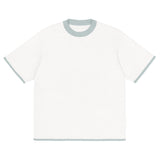 White Powder with Blue Trim Knitted classic tee - Wear with style