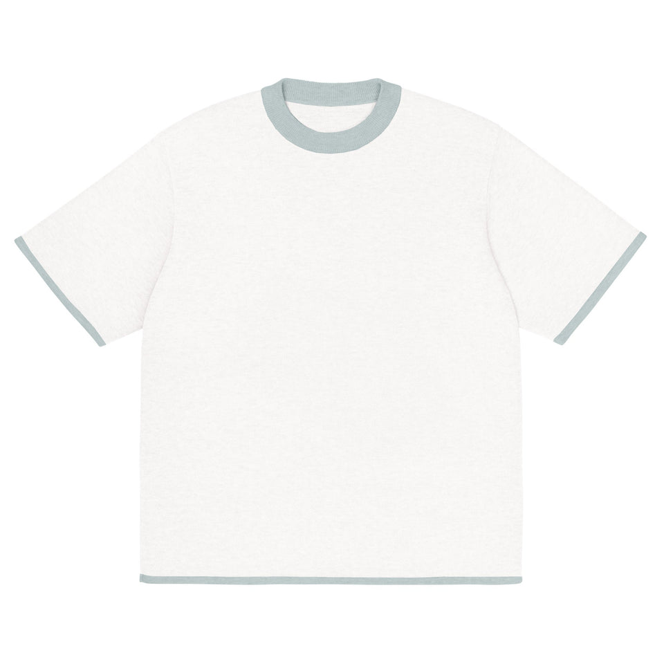 White Powder with Blue Trim Knitted classic tee - Wear with style