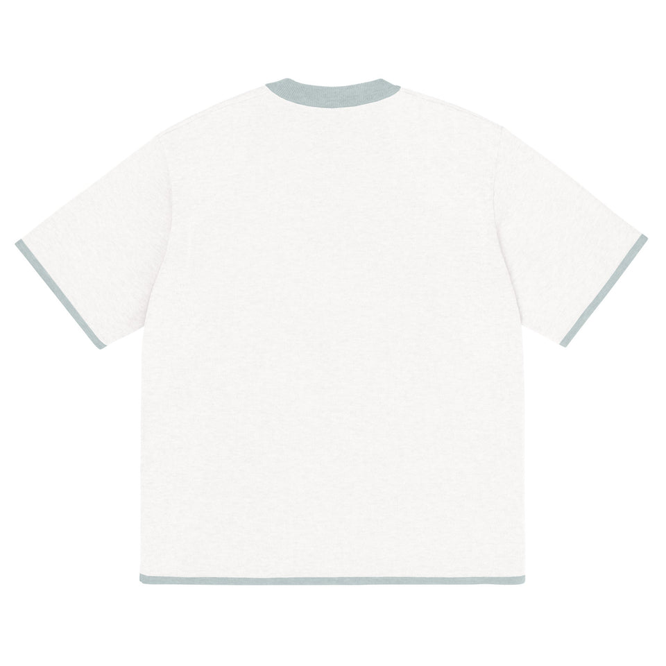 White Powder with Blue Trim Knitted classic tee - Wear with style