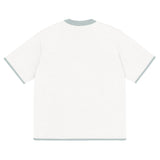 White Powder with Blue Trim Knitted classic tee - Wear with style