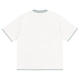 White Powder with Blue Trim Knitted classic tee - Wear with style