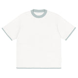 White Powder with Blue Trim Knitted classic tee - Wear with style