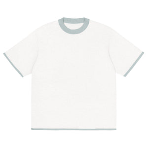 White Powder with Blue Trim Knitted classic tee - Wear with style