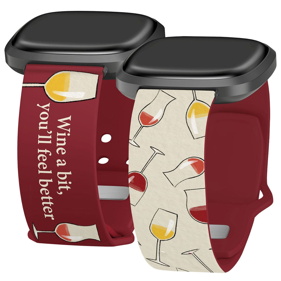 Wine, Beer, & Booze HD Fitbit Versa 3 & Sense 1 Watch Band - Wear with style