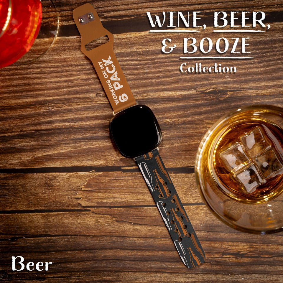 Wine, Beer, & Booze HD Fitbit Versa 3 & Sense 1 Watch Band - Wear with style