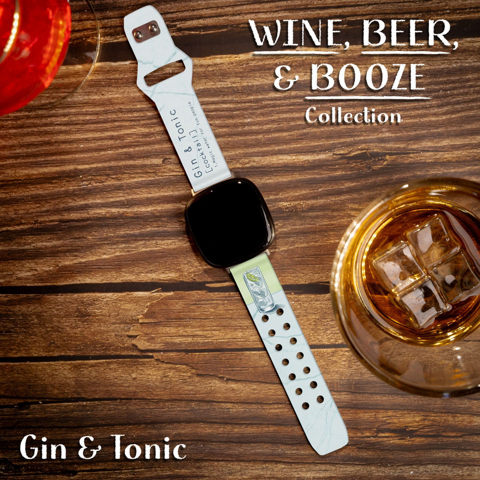 Wine, Beer, & Booze HD Fitbit Versa 3 & Sense 1 Watch Band - Wear with style