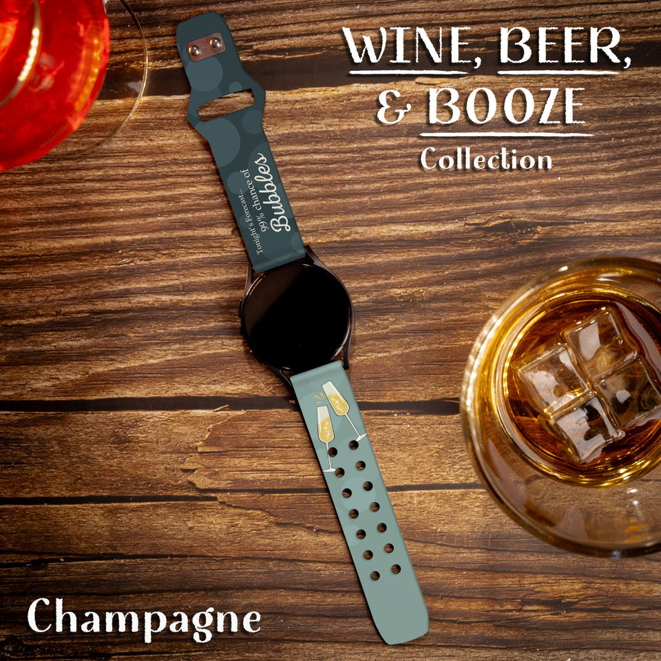 Wine, Beer, & Booze HD Watchband for Samsung, Garmin, Fossil, and More - Wear with style