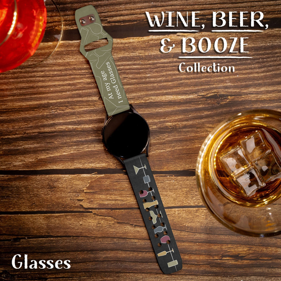 Wine, Beer, & Booze HD Watchband for Samsung, Garmin, Fossil, and More - Wear with style