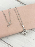 Witch Knot Necklace in 925 Silver with Beaded Chain | Collar nudo de bruja plata 925 con cadena de bolitas - Wear with style