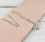Witch Knot Necklace in 925 Silver with Beaded Chain | Collar nudo de bruja plata 925 con cadena de bolitas - Wear with style