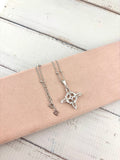 Witch Knot Necklace in 925 Silver with Beaded Chain | Collar nudo de bruja plata 925 con cadena de bolitas - Wear with style