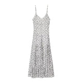 Women Clothing Fashionable Polka Dot Printed Long Sling Dress - Wear with style