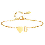 Women Heart Initial Stainless Steel Personalized Anklet Bracelets - Wear with style