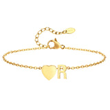 Women Heart Initial Stainless Steel Personalized Anklet Bracelets - Wear with style