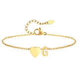 Women Heart Initial Stainless Steel Personalized Anklet Bracelets - Wear with style