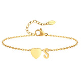 Women Heart Initial Stainless Steel Personalized Anklet Bracelets - Wear with style