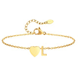 Women Heart Initial Stainless Steel Personalized Anklet Bracelets - Wear with style
