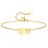 Women Heart Initial Stainless Steel Personalized Anklet Bracelets - Wear with style