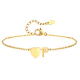 Women Heart Initial Stainless Steel Personalized Anklet Bracelets - Wear with style