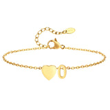 Women Heart Initial Stainless Steel Personalized Anklet Bracelets - Wear with style