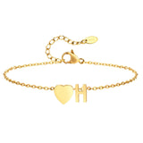 Women Heart Initial Stainless Steel Personalized Anklet Bracelets - Wear with style