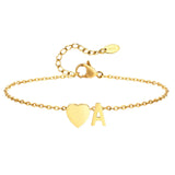 Women Heart Initial Stainless Steel Personalized Anklet Bracelets - Wear with style