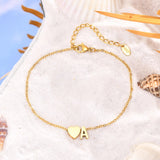 Women Heart Initial Stainless Steel Personalized Anklet Bracelets - Wear with style