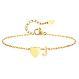 Women Heart Initial Stainless Steel Personalized Anklet Bracelets - Wear with style